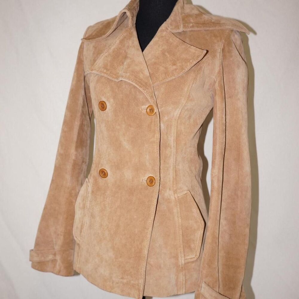 Arden B Women's Tan Leather Coat - Picture 5 of 8